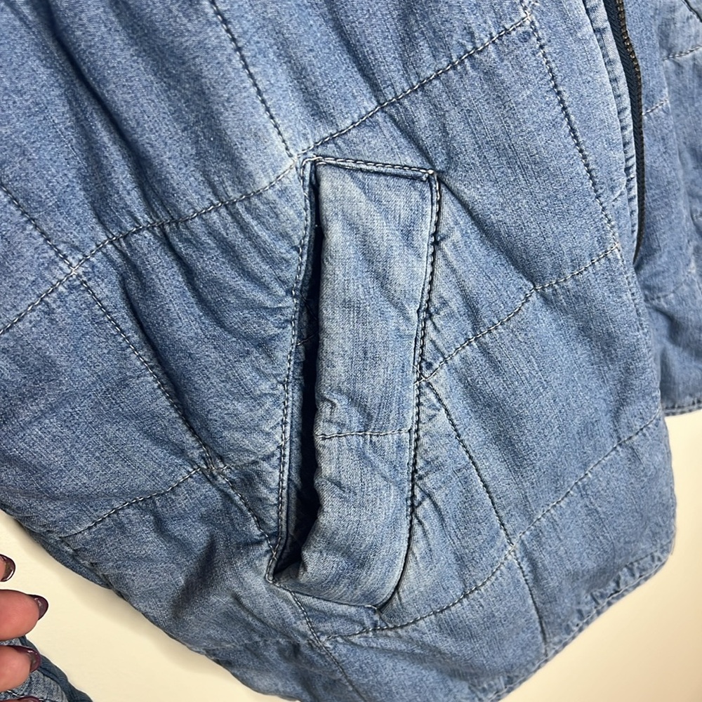 Free People Dolman Quilted Knit Jacket, Cali Indigo xL - Picture 8 of 13